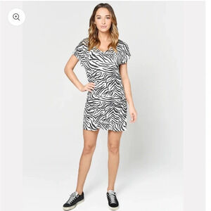 NWT Z Supply size Large Zebra Pattern Knit Mini Dress Animal Safari New Summer